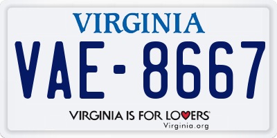 VA license plate VAE8667