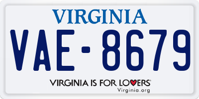 VA license plate VAE8679