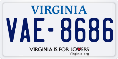 VA license plate VAE8686