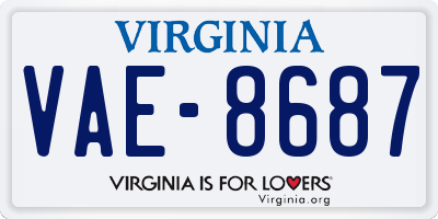 VA license plate VAE8687