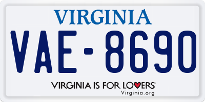 VA license plate VAE8690