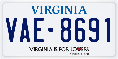 VA license plate VAE8691