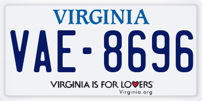 VA license plate VAE8696