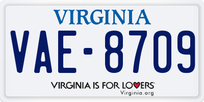 VA license plate VAE8709