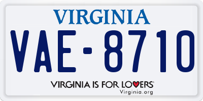 VA license plate VAE8710