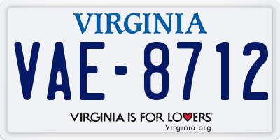 VA license plate VAE8712