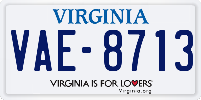 VA license plate VAE8713