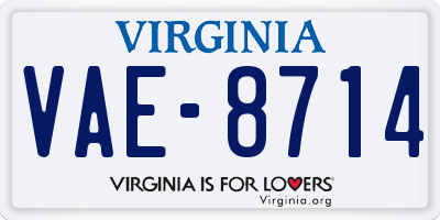 VA license plate VAE8714