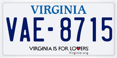 VA license plate VAE8715