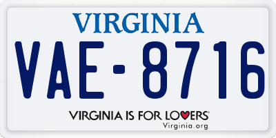 VA license plate VAE8716