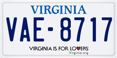 VA license plate VAE8717