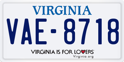 VA license plate VAE8718