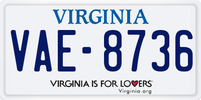 VA license plate VAE8736