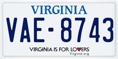 VA license plate VAE8743