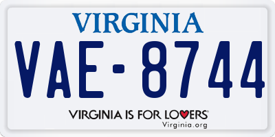 VA license plate VAE8744