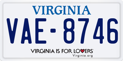 VA license plate VAE8746