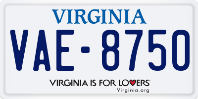 VA license plate VAE8750