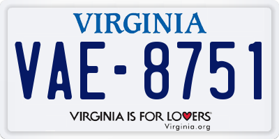 VA license plate VAE8751