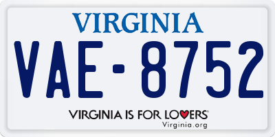VA license plate VAE8752