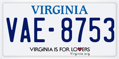VA license plate VAE8753