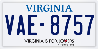 VA license plate VAE8757