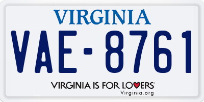 VA license plate VAE8761