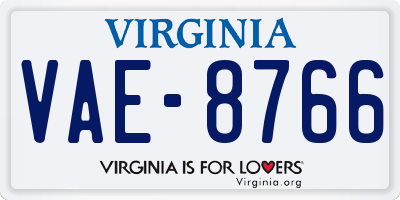 VA license plate VAE8766