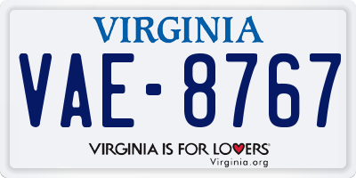 VA license plate VAE8767