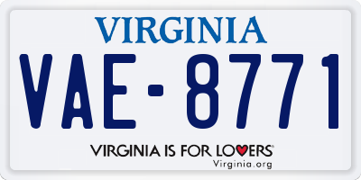 VA license plate VAE8771
