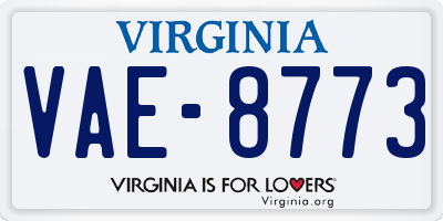 VA license plate VAE8773