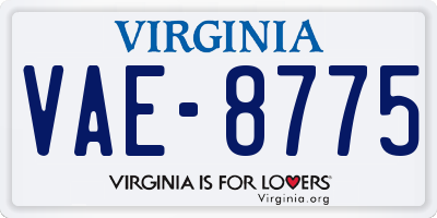 VA license plate VAE8775