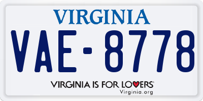 VA license plate VAE8778