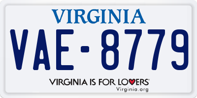 VA license plate VAE8779