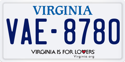 VA license plate VAE8780
