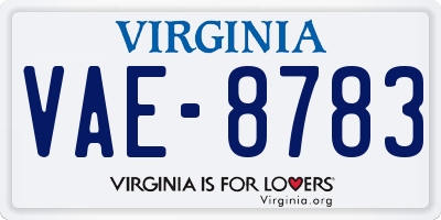 VA license plate VAE8783