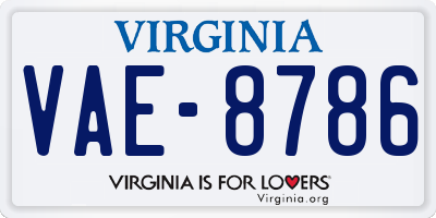 VA license plate VAE8786