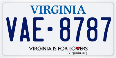 VA license plate VAE8787
