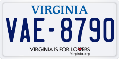 VA license plate VAE8790