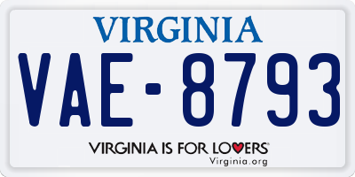 VA license plate VAE8793