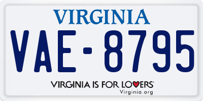 VA license plate VAE8795