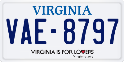 VA license plate VAE8797