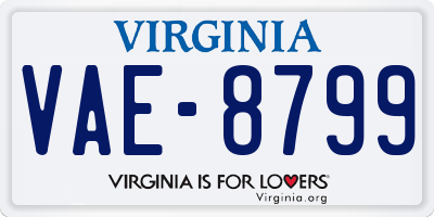 VA license plate VAE8799