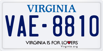 VA license plate VAE8810