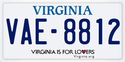 VA license plate VAE8812
