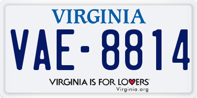 VA license plate VAE8814