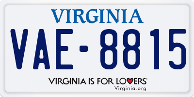 VA license plate VAE8815