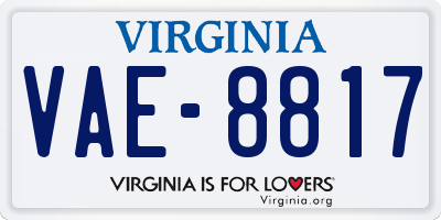 VA license plate VAE8817