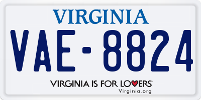 VA license plate VAE8824