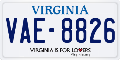 VA license plate VAE8826