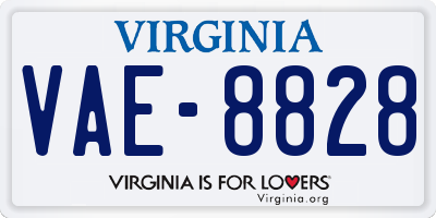 VA license plate VAE8828